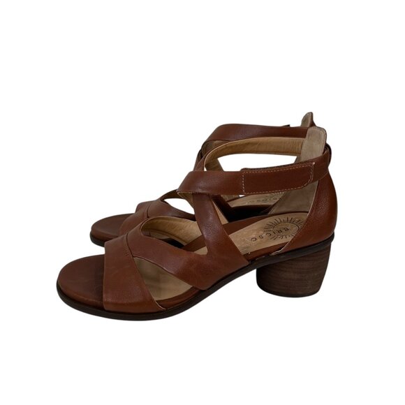 Brioso Womens Brown Leather Strappy Sandals 2.5" Heel Made In Brazil SZ 8.5M - Picture 10 of 16